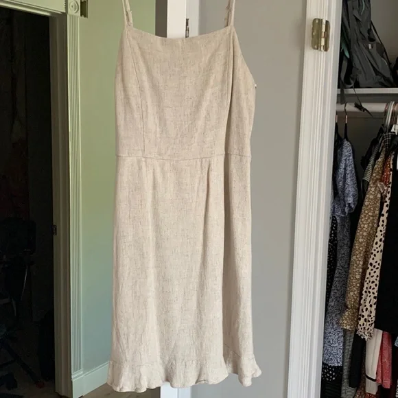 one clothing | Dresses | Beige Linen Mini Dress | Poshmark